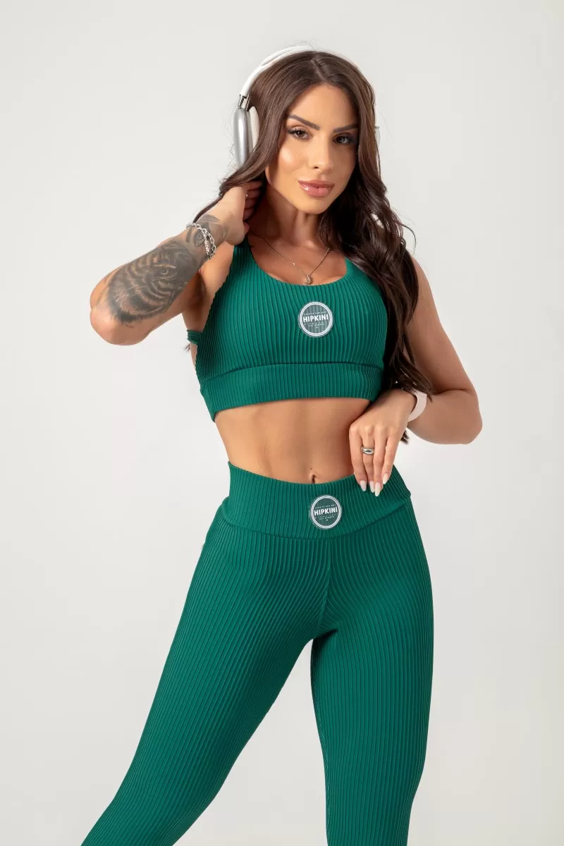 Hipkini - Follow the Sun Green Ribbed Leggings - 33330760