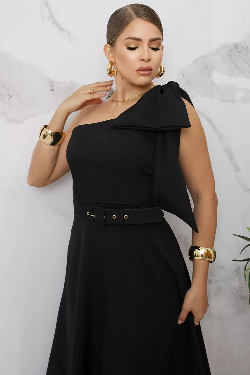Miss Misses - Miss Misses Julia Long Black Dress - 54384PRETO Miss Misses - Miss Misses Julia Long Black Dress - 54384PRETO