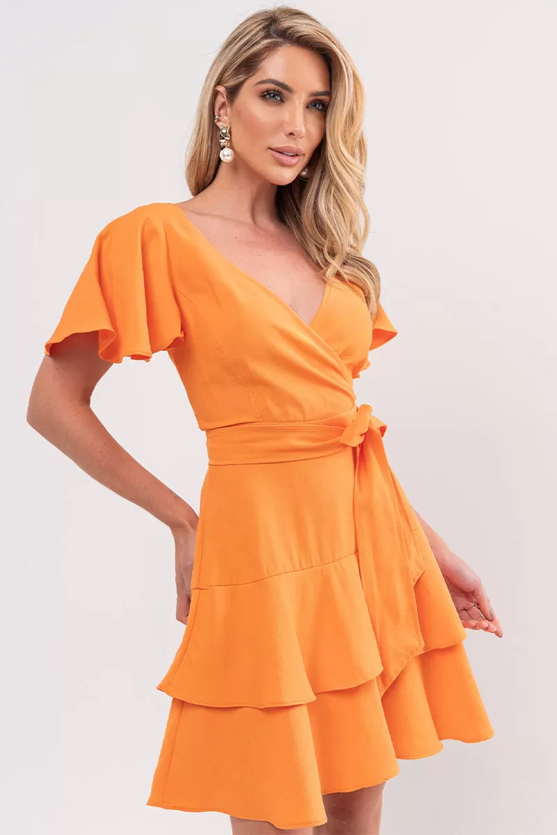 Miss Misses - Sara Dress with Frill and Orange Zipper - 54309216 Miss Misses - Sara Dress with Frill and Orange Zipper - 54309216