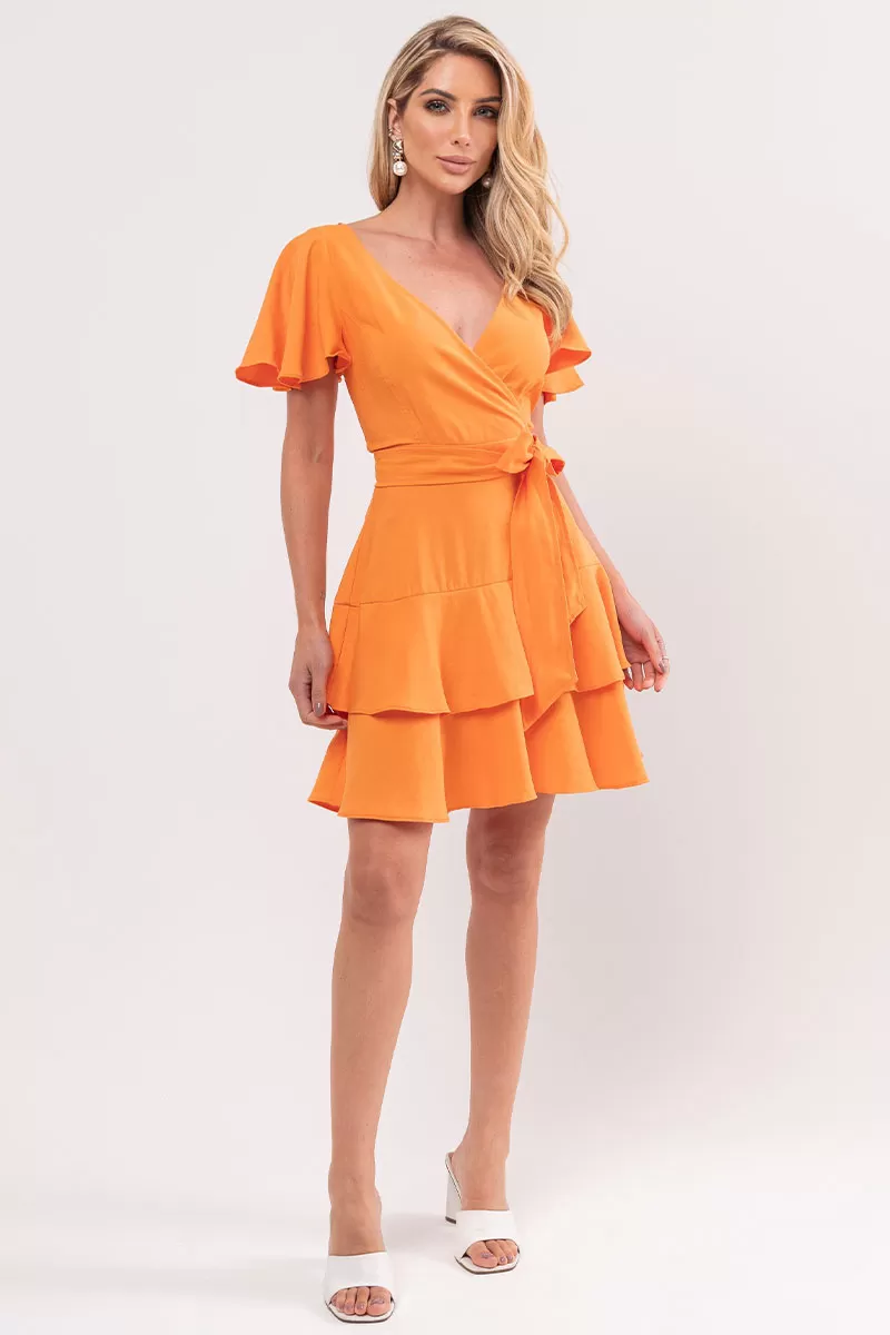 Miss Misses - Sara Dress with Frill and Orange Zipper - 54309216 Miss Misses - Sara Dress with Frill and Orange Zipper - 54309216