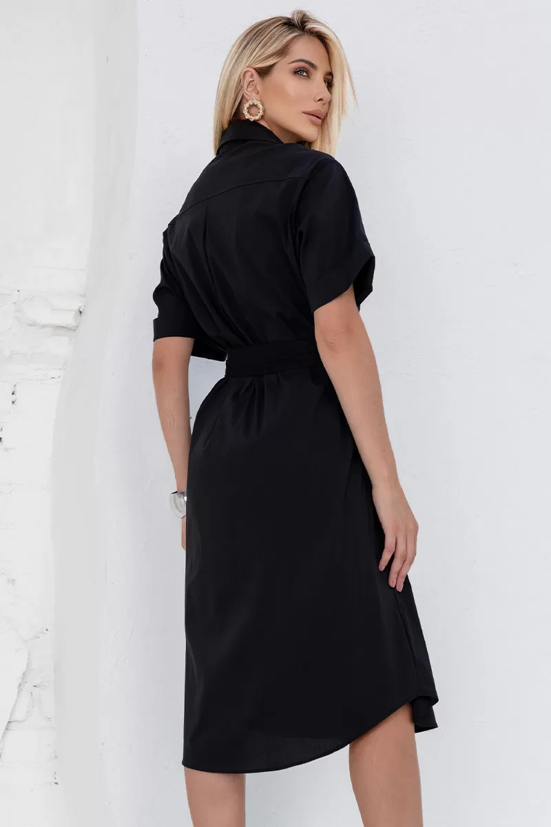 Miss Misses - Short Sleeve Shirt with Buttons and Black Stripe - 54382001 Miss Misses - Short Sleeve Shirt with Buttons and Black Stripe - 54382001