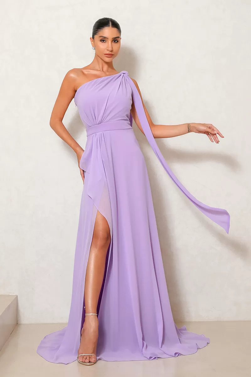 Dot Clothing - Dot Clothing Berta Lavender Slit Dress - 2495LAVAN Dot Clothing - Dot Clothing Berta Lavender Slit Dress - 2495LAVAN