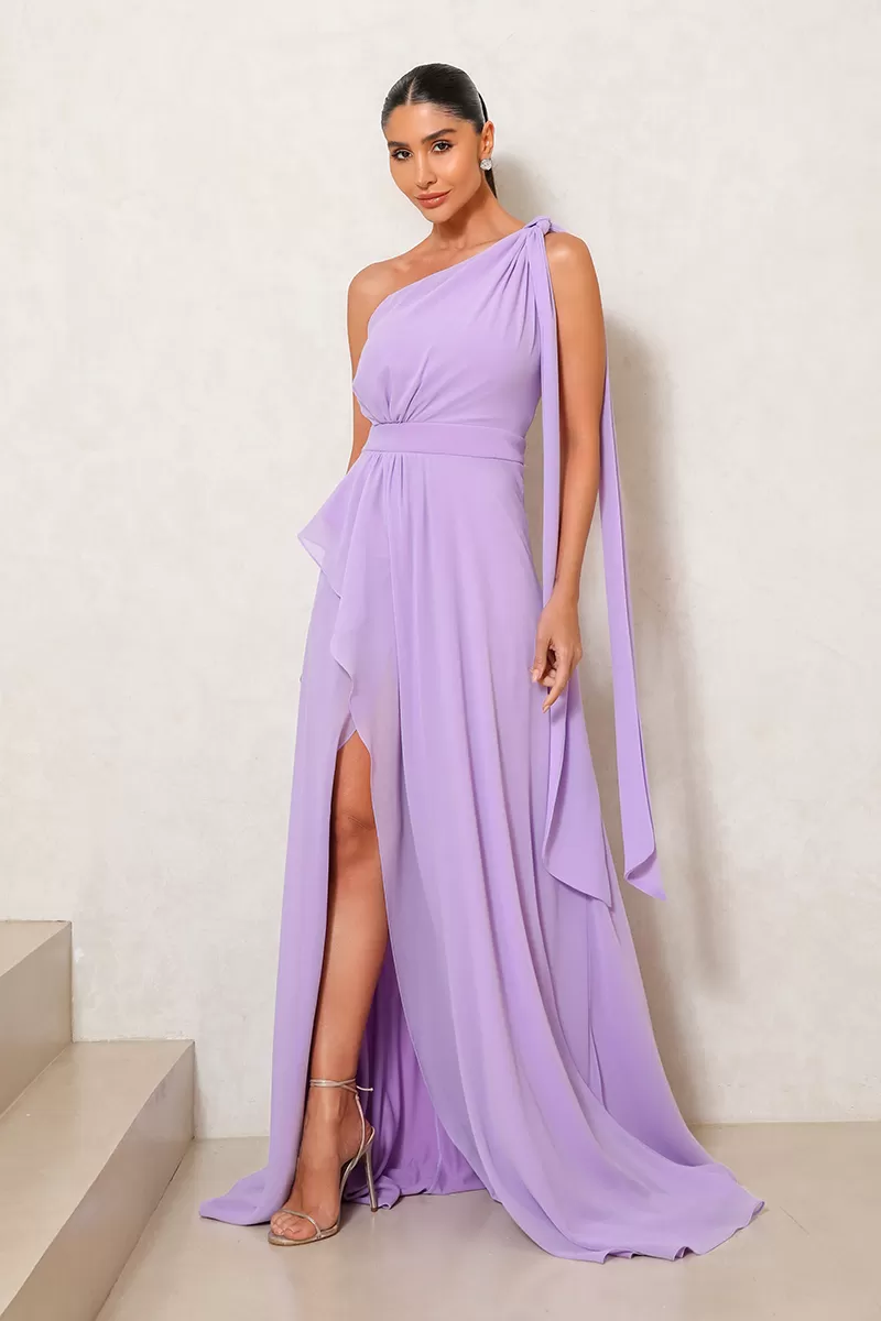 Dot Clothing - Dot Clothing Berta Lavender Slit Dress - 2495LAVAN Dot Clothing - Dot Clothing Berta Lavender Slit Dress - 2495LAVAN