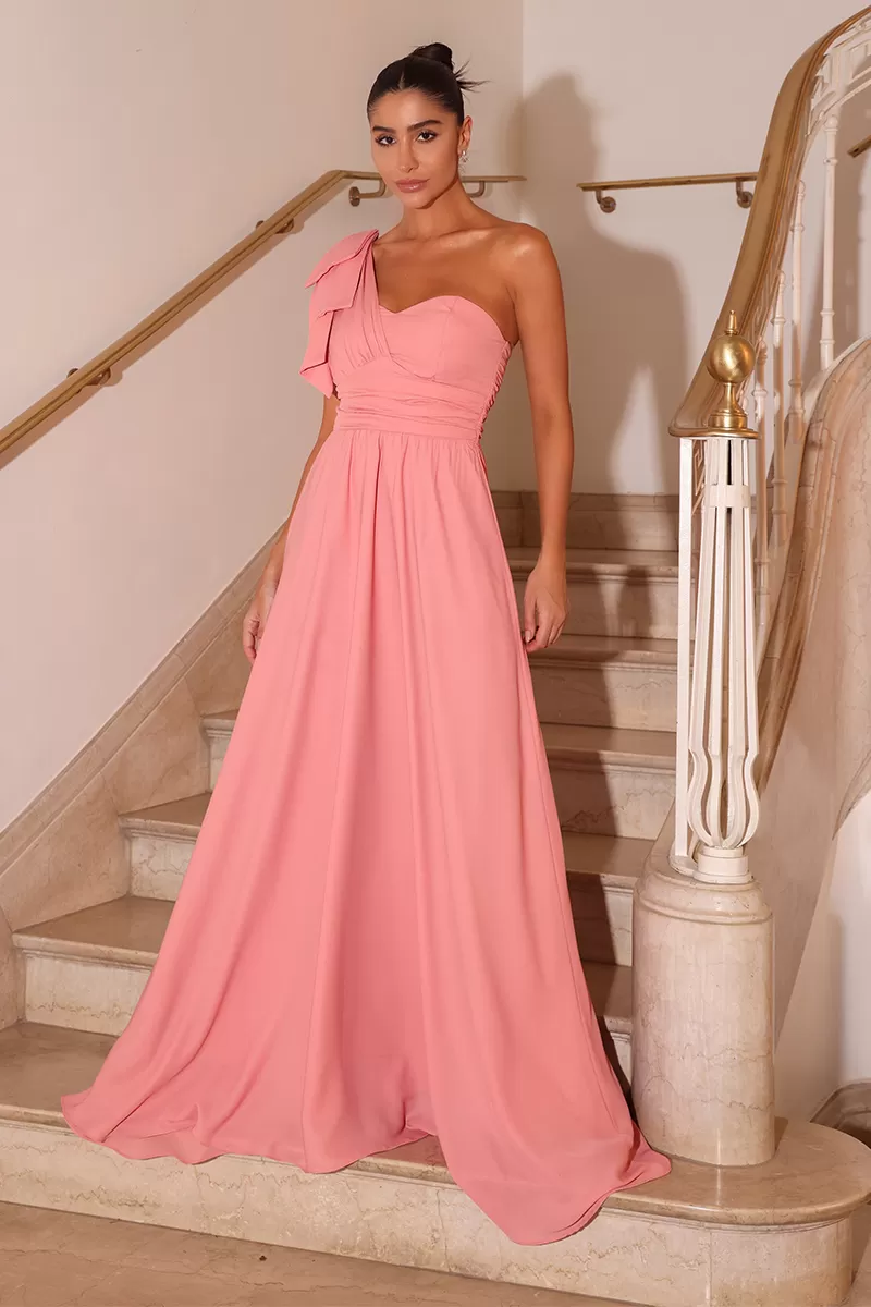 Dot Clothing - Dot Clothing Lais Long Light Pink Dress - 2488ROSACL Dot Clothing - Dot Clothing Lais Long Light Pink Dress - 2488ROSACL