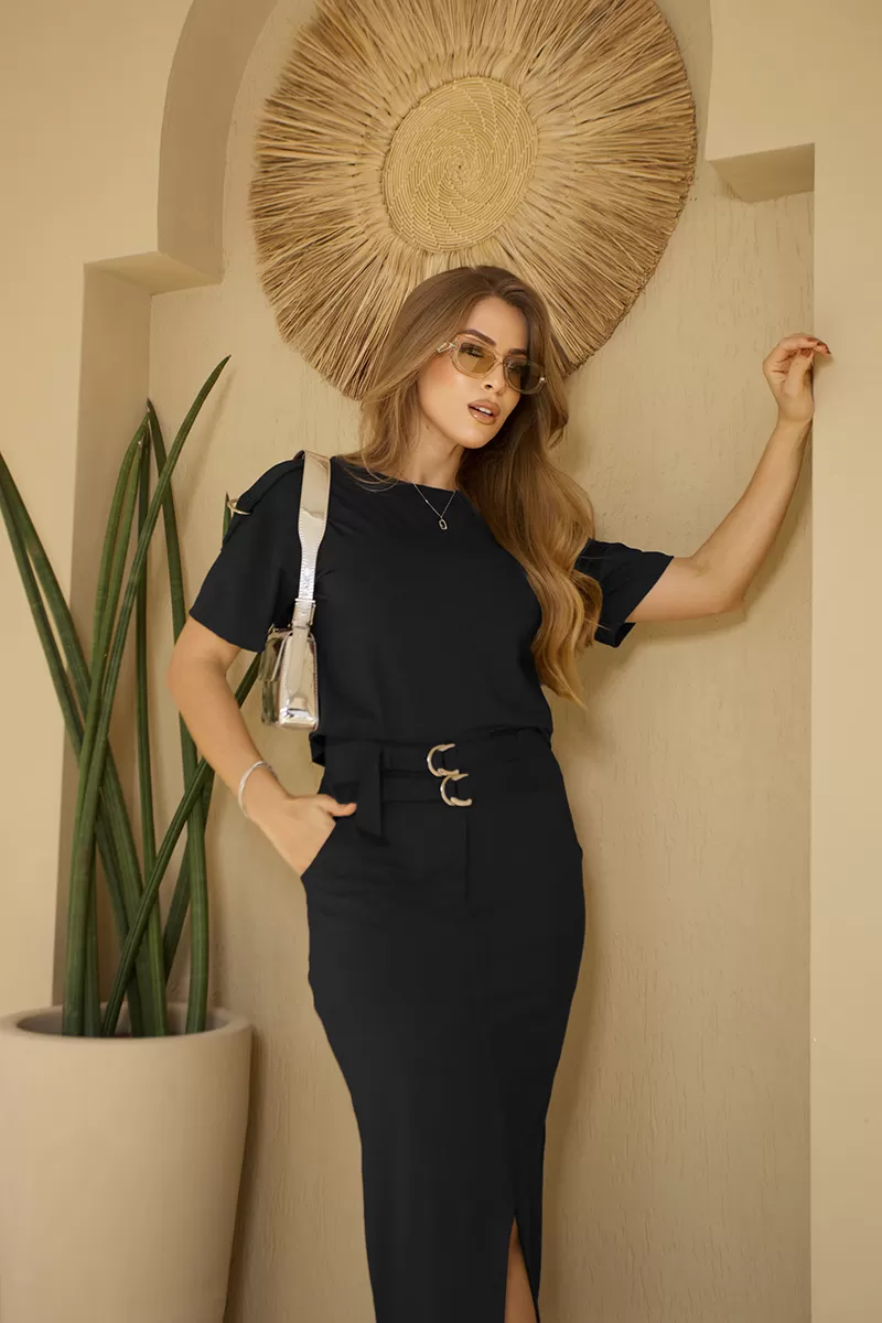 Miss Misses - Set Miss Misses Isadora Shirt and Skirt Black - 54235PRETO Miss Misses - Set Miss Misses Isadora Shirt and Skirt Black - 54235PRETO