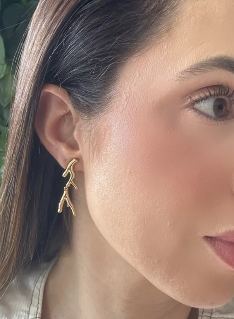 Mikabe - Coral Pendulum Earring - MK1989