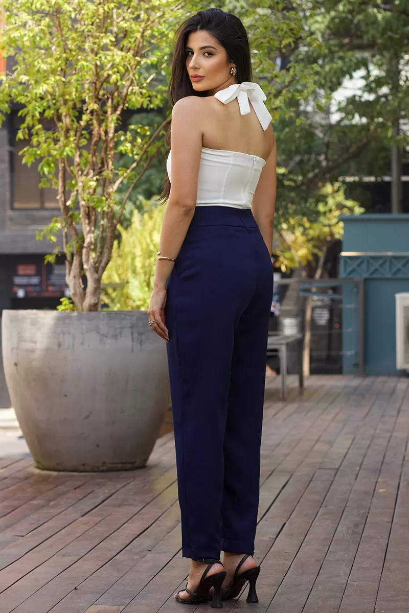 Miss Misses - Marta Shirt with One-Shoulder Zipper and Off-White Back - 80564030 Miss Misses - Marta Shirt with One-Shoulder Zipper and Off-White Back - 80564030