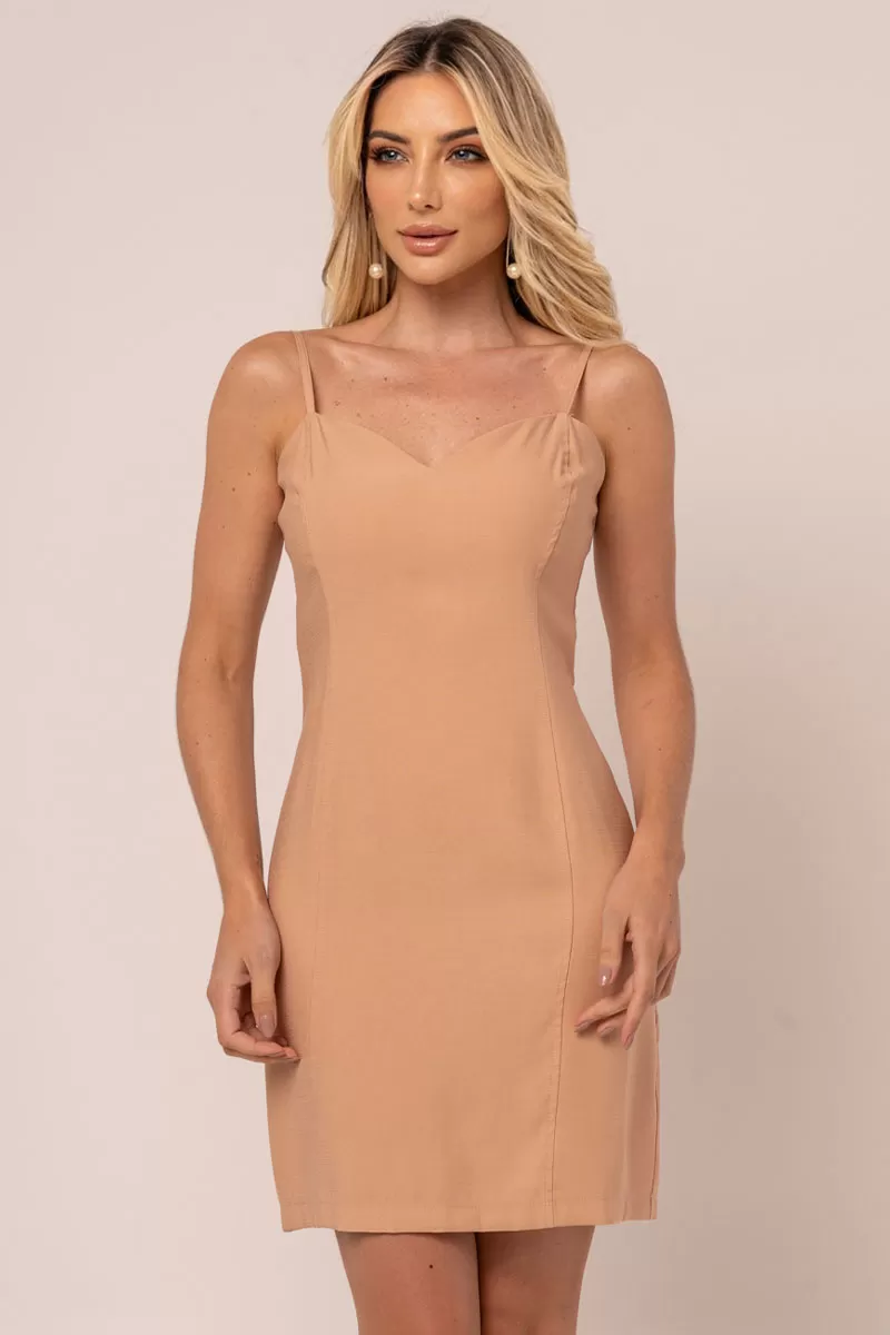 Miss Misses - Miss Misses Beige Strappy Tube Dress - 54320BEGE Miss Misses - Miss Misses Beige Strappy Tube Dress - 54320BEGE