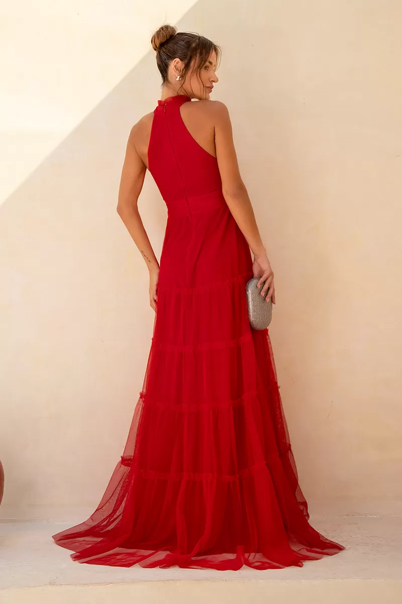 Dot Clothing - Dress Dot Clothing Carmen High Neck Red - 2513VERM