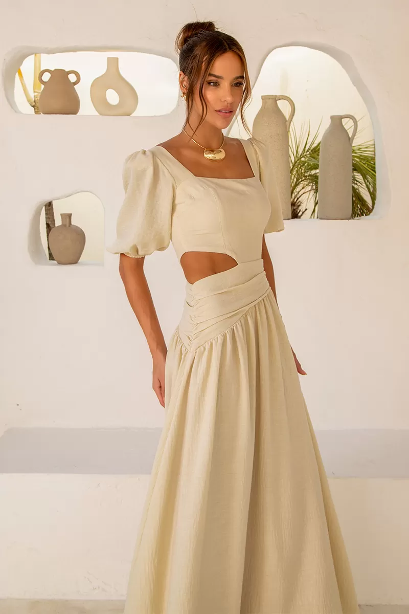 Dot Clothing - Dress Dot Clothing Rebeca sleeve Puffante Cream - 2512CRU Dot Clothing - Dress Dot Clothing Rebeca sleeve Puffante Cream - 2512CRU