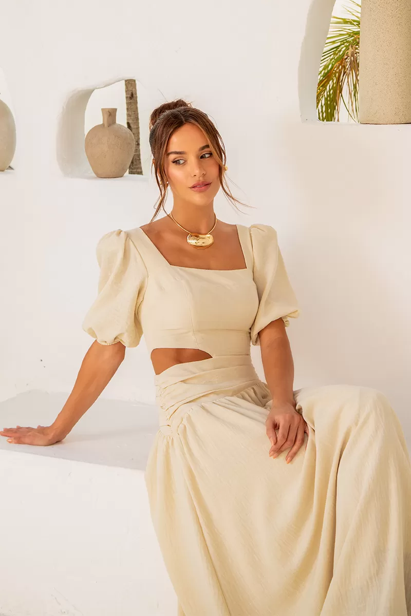 Dot Clothing - Dress Dot Clothing Rebeca sleeve Puffante Cream - 2512CRU Dot Clothing - Dress Dot Clothing Rebeca sleeve Puffante Cream - 2512CRU