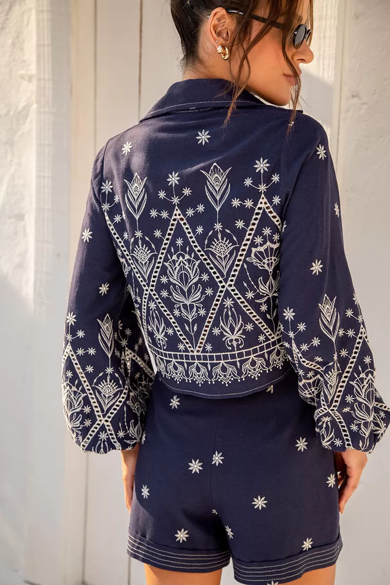 Dot Clothing - Trijunto Dot Clothing Milena needlework Navy Blue - 2459AZUL Dot Clothing - Trijunto Dot Clothing Milena needlework Navy Blue - 2459AZUL