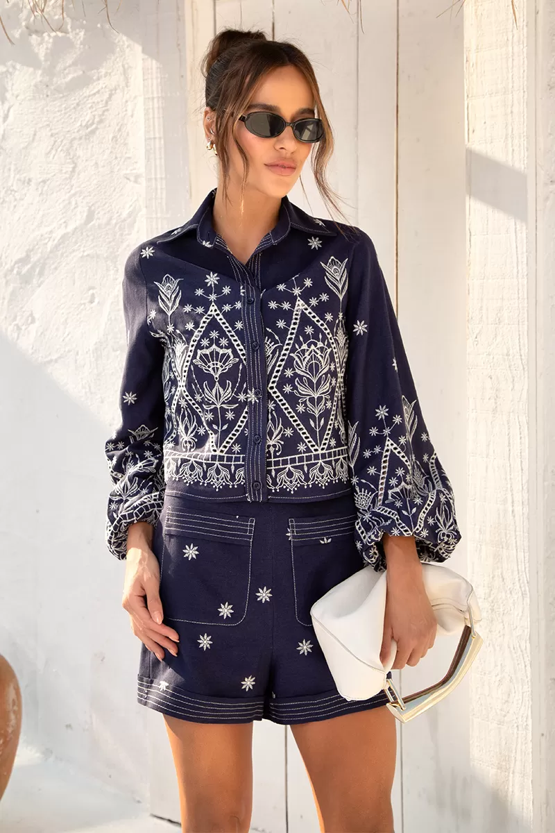 Dot Clothing - Trijunto Dot Clothing Milena needlework Navy Blue - 2459AZUL Dot Clothing - Trijunto Dot Clothing Milena needlework Navy Blue - 2459AZUL