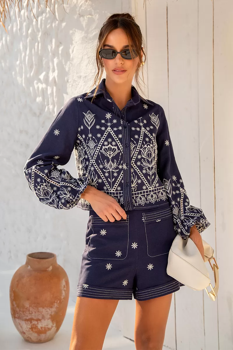 Dot Clothing - Trijunto Dot Clothing Milena needlework Navy Blue - 2459AZUL Dot Clothing - Trijunto Dot Clothing Milena needlework Navy Blue - 2459AZUL