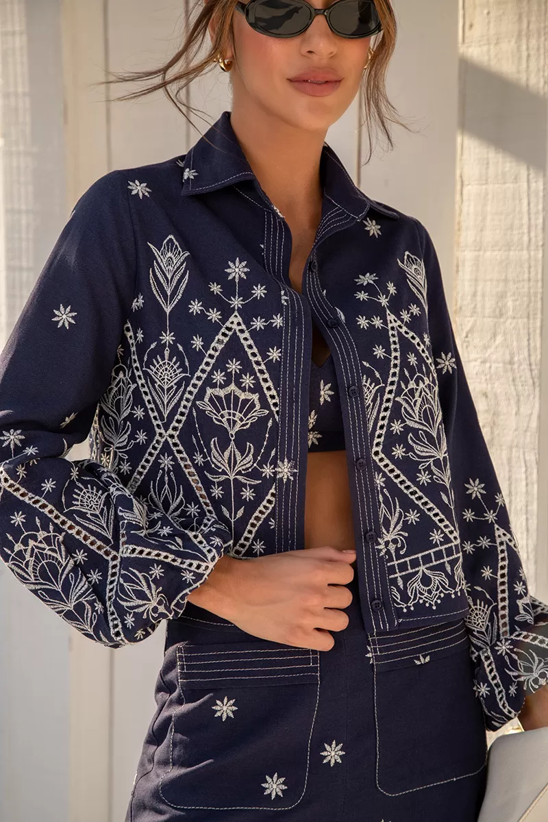 Dot Clothing - Trijunto Dot Clothing Milena needlework Navy Blue - 2459AZUL Dot Clothing - Trijunto Dot Clothing Milena needlework Navy Blue - 2459AZUL