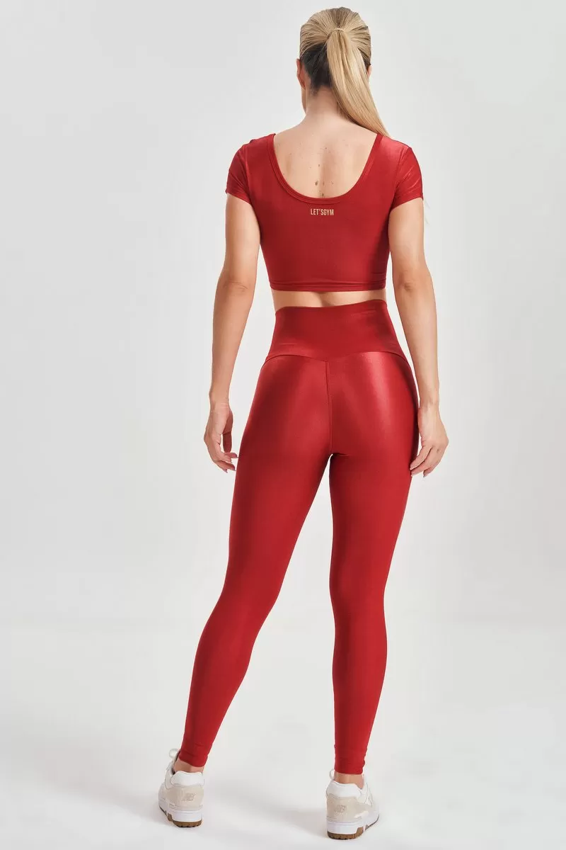 Lets Gym - Basic Fit Red Leggings - 2583VM Lets Gym - Basic Fit Red Leggings - 2583VM