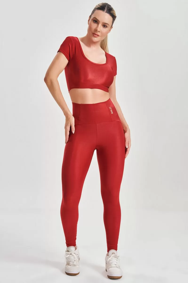 Lets Gym - Basic Fit Red Leggings - 2583VM Lets Gym - Basic Fit Red Leggings - 2583VM