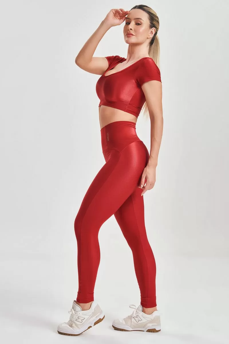 Lets Gym - Basic Fit Red Leggings - 2583VM Lets Gym - Basic Fit Red Leggings - 2583VM