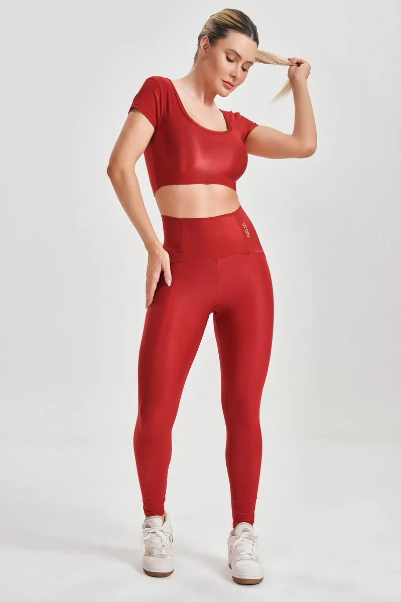 Lets Gym - Basic Fit Red Leggings - 2583VM Lets Gym - Basic Fit Red Leggings - 2583VM