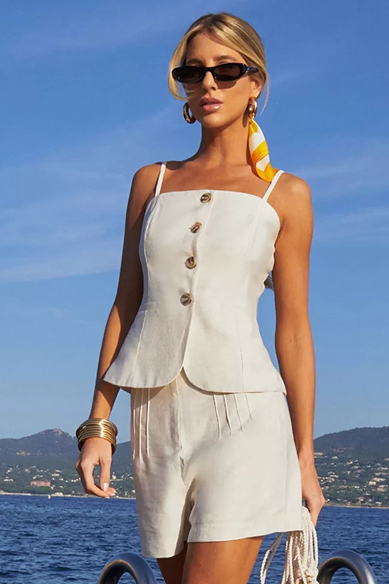 Dot Clothing - Short Dot Clothing Gisele Nervura Off White - 2525OFF Dot Clothing - Short Dot Clothing Gisele Nervura Off White - 2525OFF