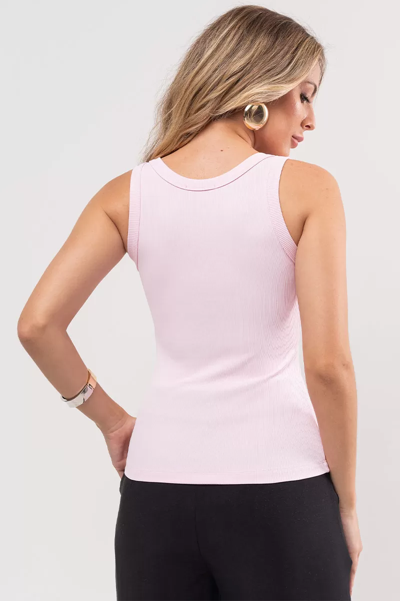 Miss Misses - Pink Ribbed Luana Shirt - 54362060 Miss Misses - Pink Ribbed Luana Shirt - 54362060