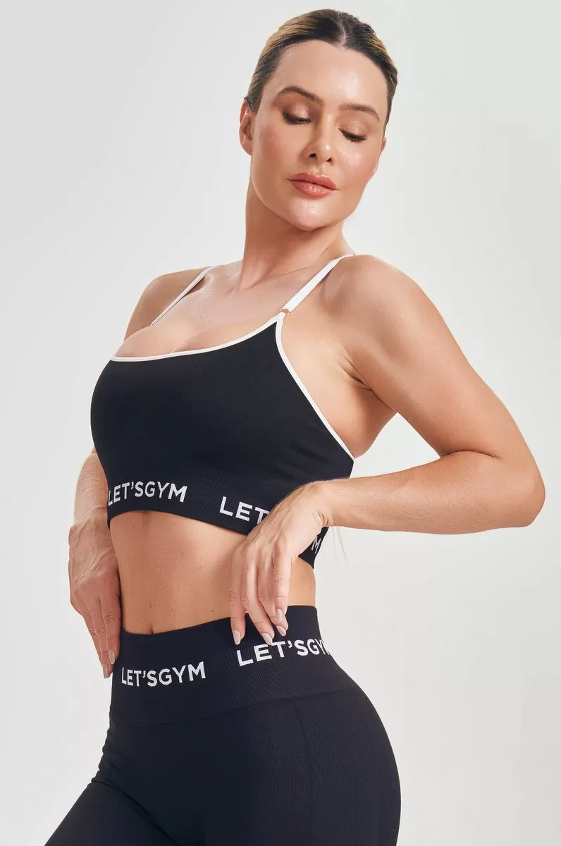 Lets Gym - Black Basic Seamless Top - 2367PT