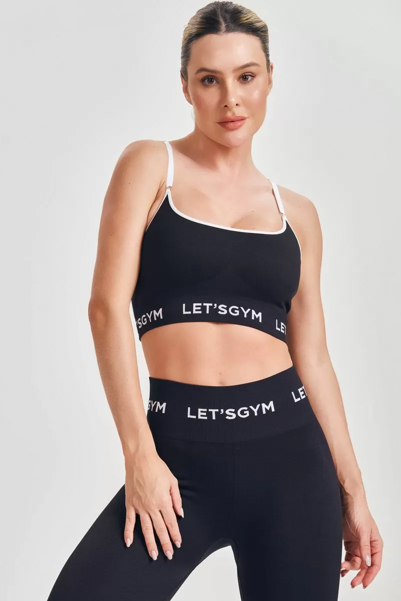 Lets Gym - Black Basic Seamless Top - 2367PT