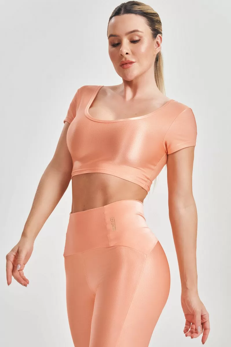 Lets Gym - Basic Fit Orange Crop Top - 2584CL Lets Gym - Basic Fit Orange Crop Top - 2584CL