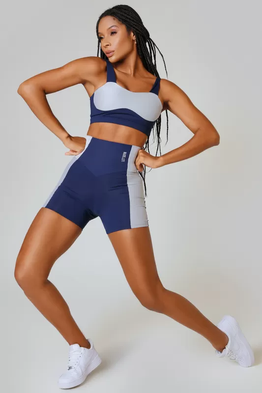 Lets Gym - Blue Silhouette Shorts - 2540AZM Lets Gym - Blue Silhouette Shorts - 2540AZM