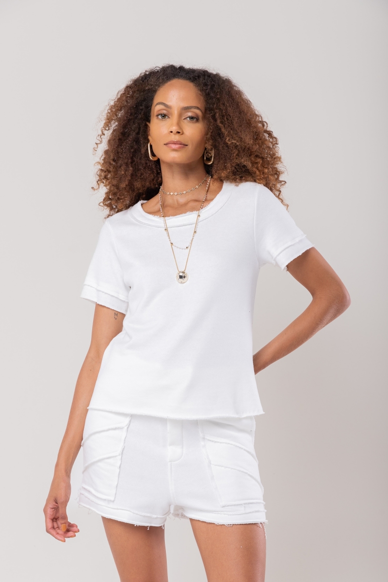 Hidrogênio - MG SHORT WHITE NECKLINE SWEATSHIRT - 20195002 Hidrogênio - MG SHORT WHITE NECKLINE SWEATSHIRT - 20195002