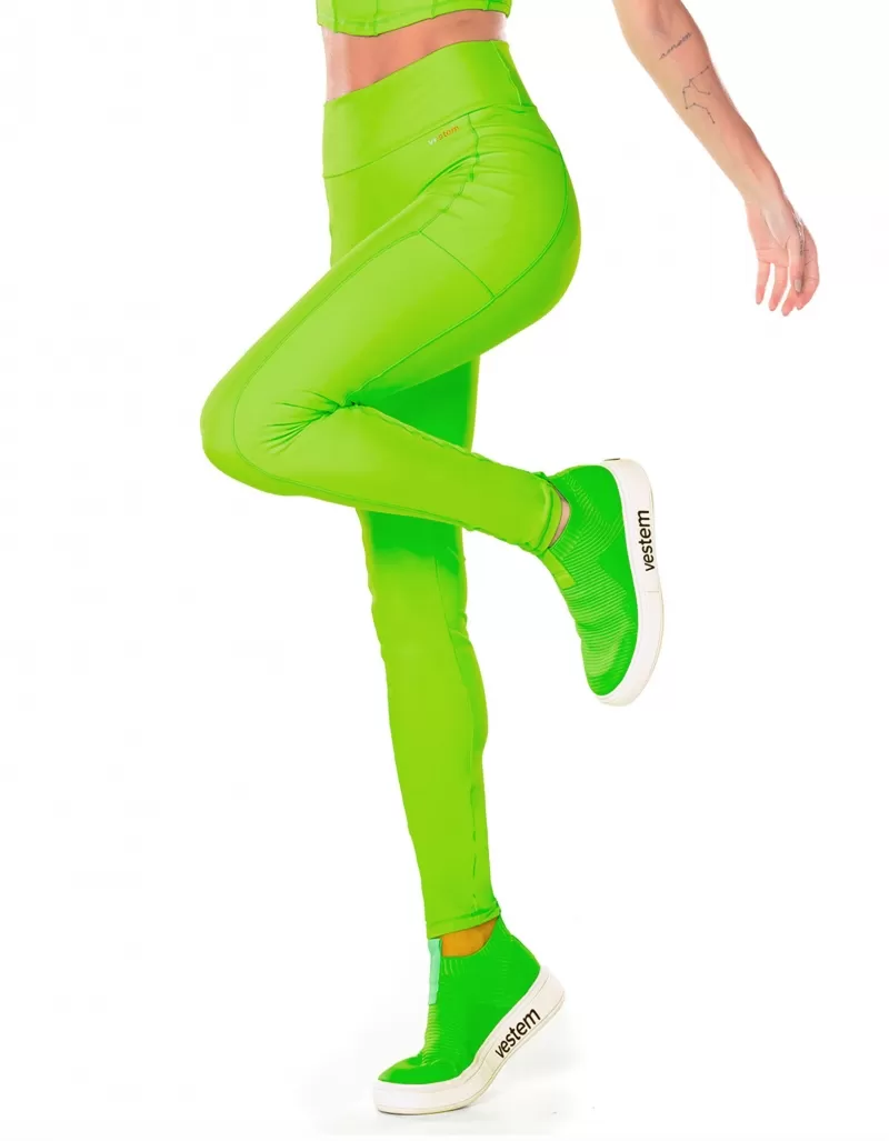 Vestem - Sunny Neon Green Leggings with Pockets - FS1429.V25.C0041