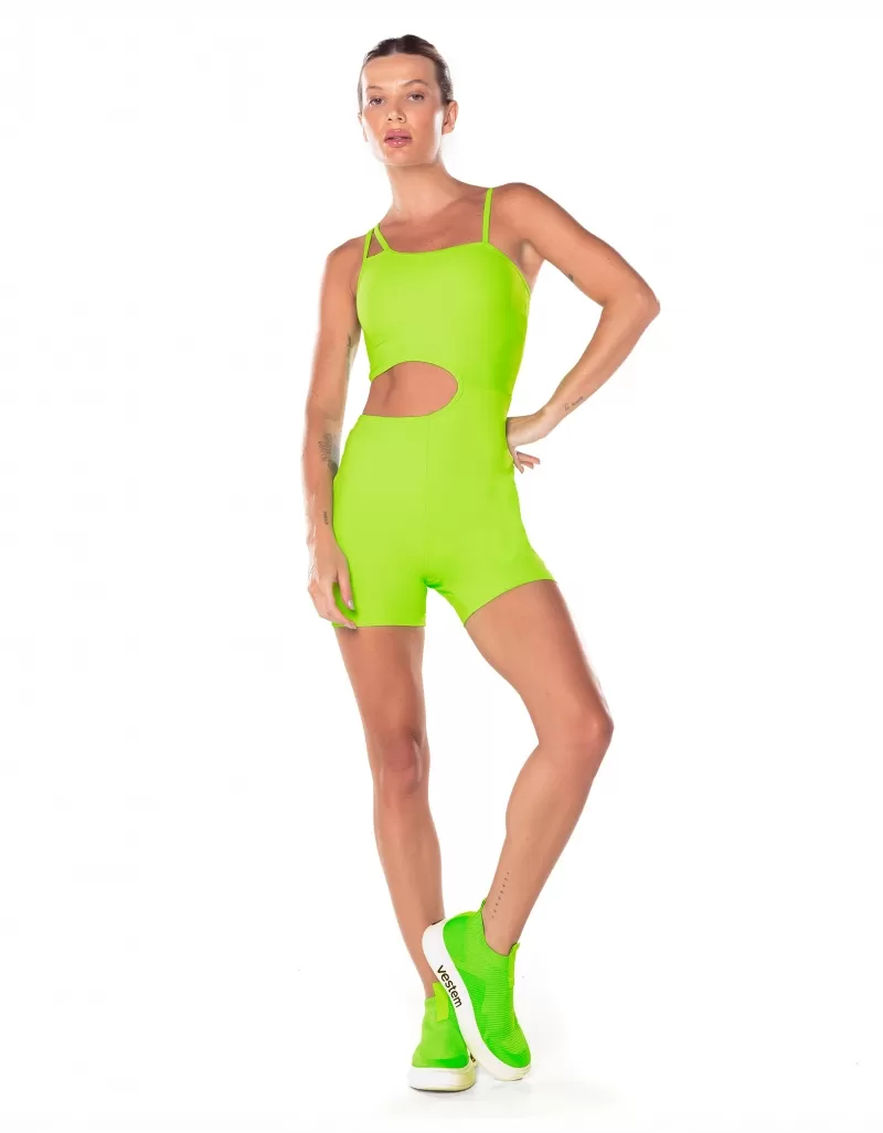 Vestem - Neon Green Sunny Cut Out Romper - MAC274.V25.C0041