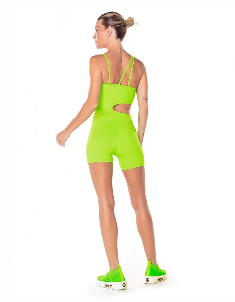 Vestem - Neon Green Sunny Cut Out Romper - MAC274.V25.C0041 Vestem - Neon Green Sunny Cut Out Romper - MAC274.V25.C0041