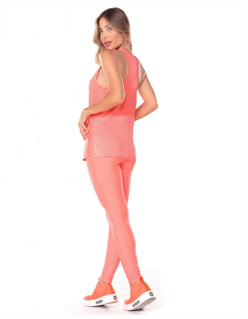 Vestem - Dry Fit Tank Shirt with Slit Honey Orange Zig Zag - REG780.V25.C0247