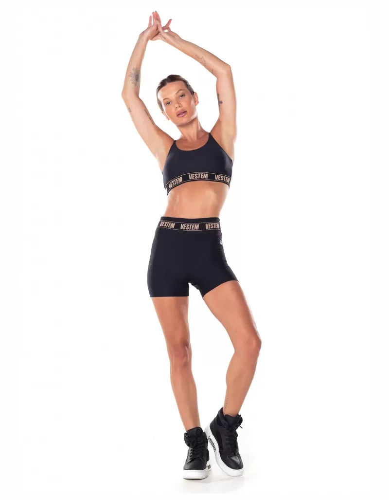 Vestem - Black Hera Elastic Waist Shorts - SH568.V25.C0002 Vestem - Black Hera Elastic Waist Shorts - SH568.V25.C0002