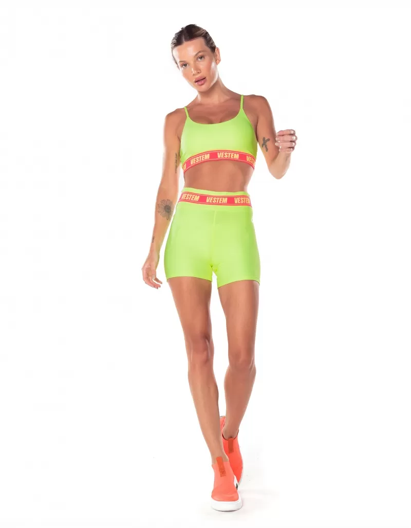 Vestem - Neon Yellow Hera Elastic Waist Shorts - SH568.V25.C0009 Vestem - Neon Yellow Hera Elastic Waist Shorts - SH568.V25.C0009