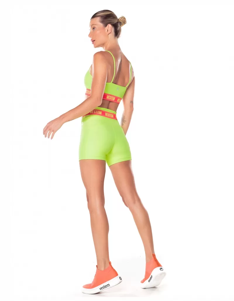 Vestem - Neon Yellow Hera Elastic Waist Shorts - SH568.V25.C0009 Vestem - Neon Yellow Hera Elastic Waist Shorts - SH568.V25.C0009