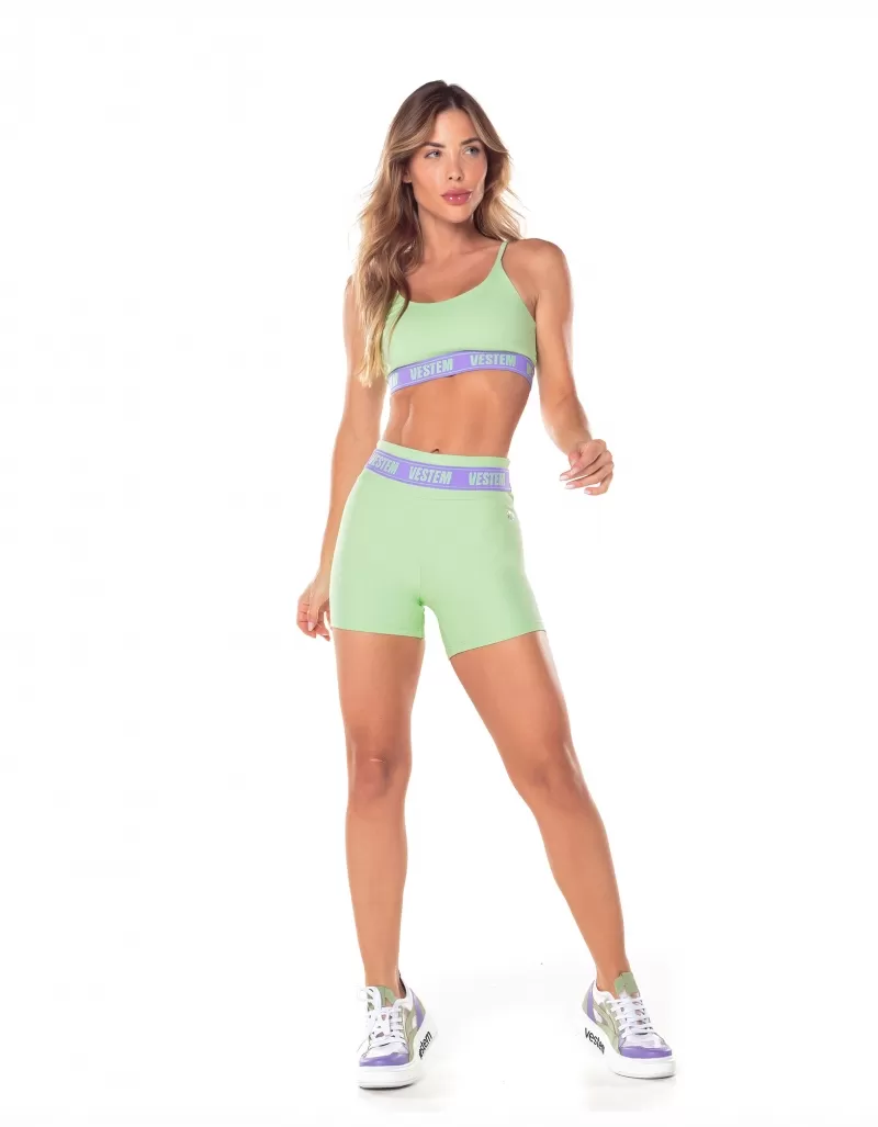 Vestem - Mint Green Hera Elastic Waistband Shorts - SH568.V25.C0280 Vestem - Mint Green Hera Elastic Waistband Shorts - SH568.V25.C0280