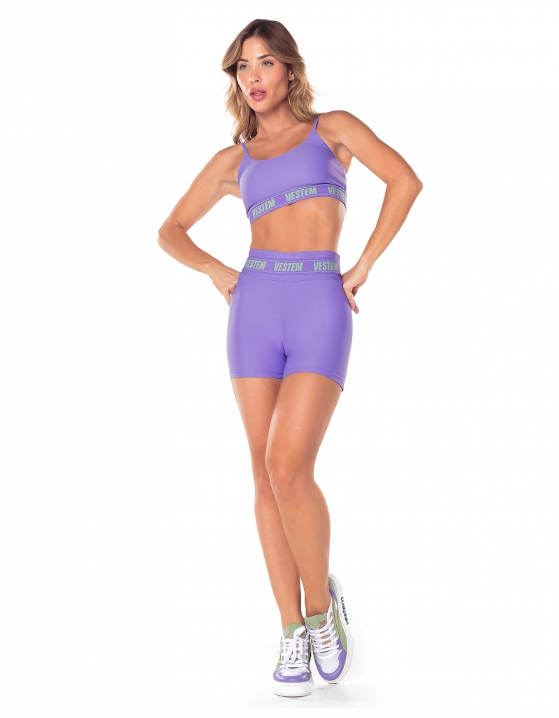 Vestem - Shorts with Elastic Waistband Hera Lavender Neon - SH568.V25.C0412