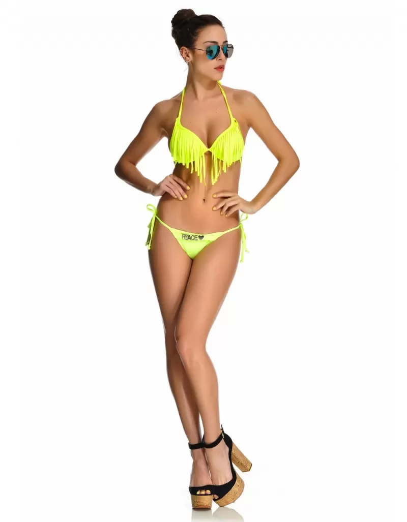 Vestem - Neon Yellow Peace Bikini Bottom - TG18.C0009