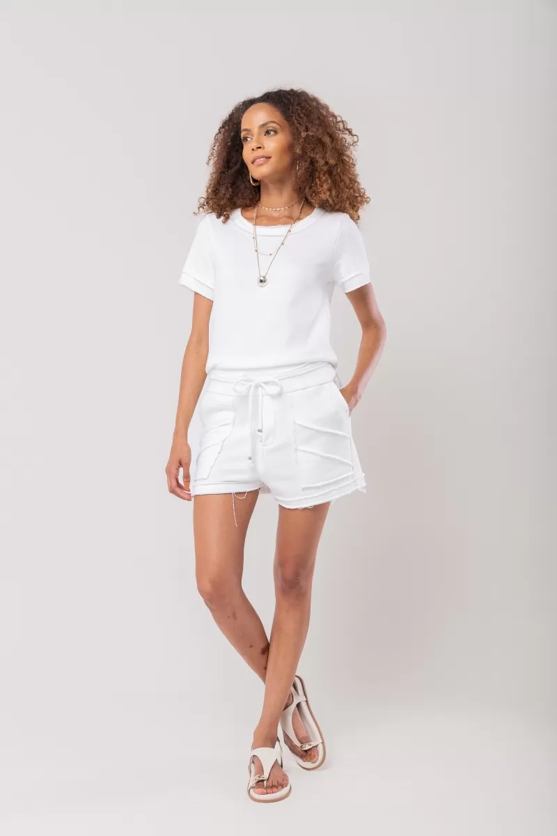 Hidrogênio - THREADED SHORTS WITH POCKETS WHITE SWEATSHIRT - 20196002