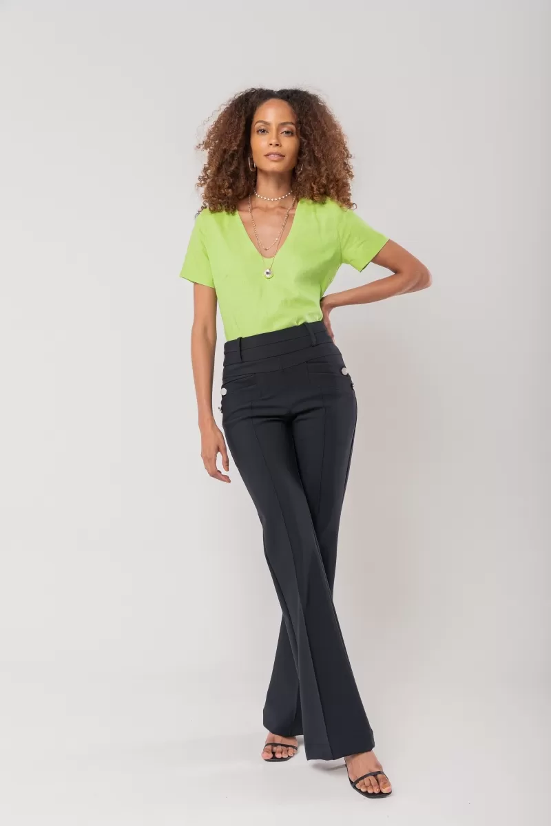 Hidrogênio - STRAIGHT PANTS WITH LAPELS AT THE FRONT, BLACKBERRY - 20167001 Hidrogênio - STRAIGHT PANTS WITH LAPELS AT THE FRONT, BLACKBERRY - 20167001