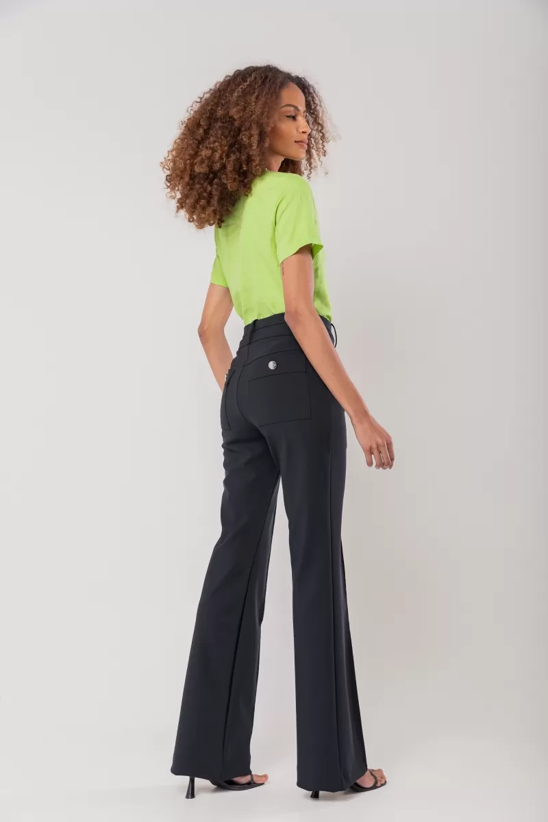 Hidrogênio - STRAIGHT PANTS WITH LAPELS AT THE FRONT, BLACKBERRY - 20167001 Hidrogênio - STRAIGHT PANTS WITH LAPELS AT THE FRONT, BLACKBERRY - 20167001