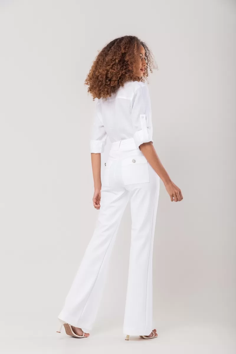 Hidrogênio - STRAIGHT PANTS WITH LAPELS AT THE FRONT AMORA OFF WHITE - 20167018 Hidrogênio - STRAIGHT PANTS WITH LAPELS AT THE FRONT AMORA OFF WHITE - 20167018