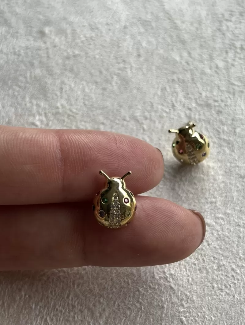 Mikabe - Gold Ladybug Earring - MK1994