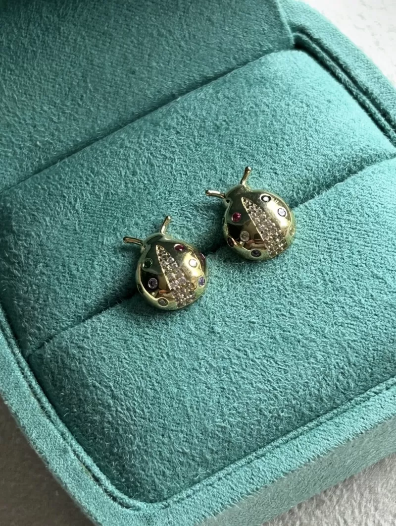 Mikabe - Gold Ladybug Earring - MK1994
