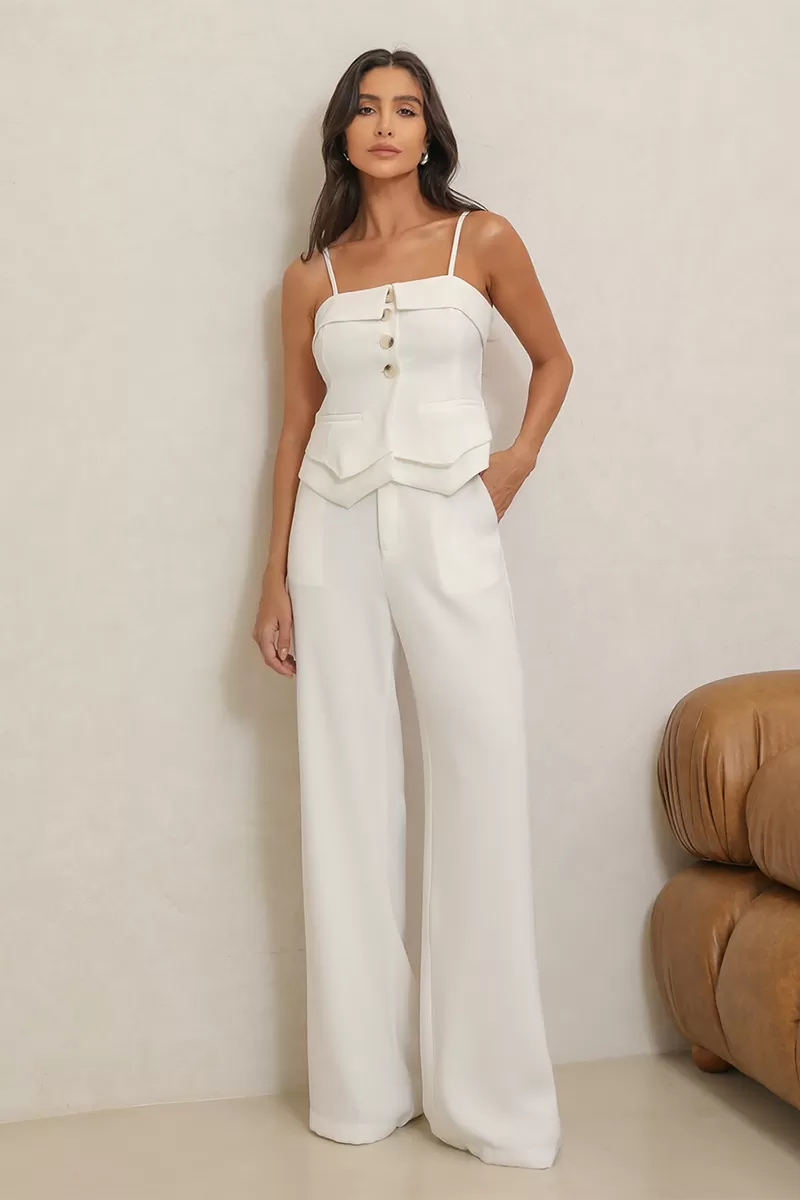 Dot Clothing - Set Dot Clothing Silvia Tailoring White - 2532BRANCO Dot Clothing - Set Dot Clothing Silvia Tailoring White - 2532BRANCO