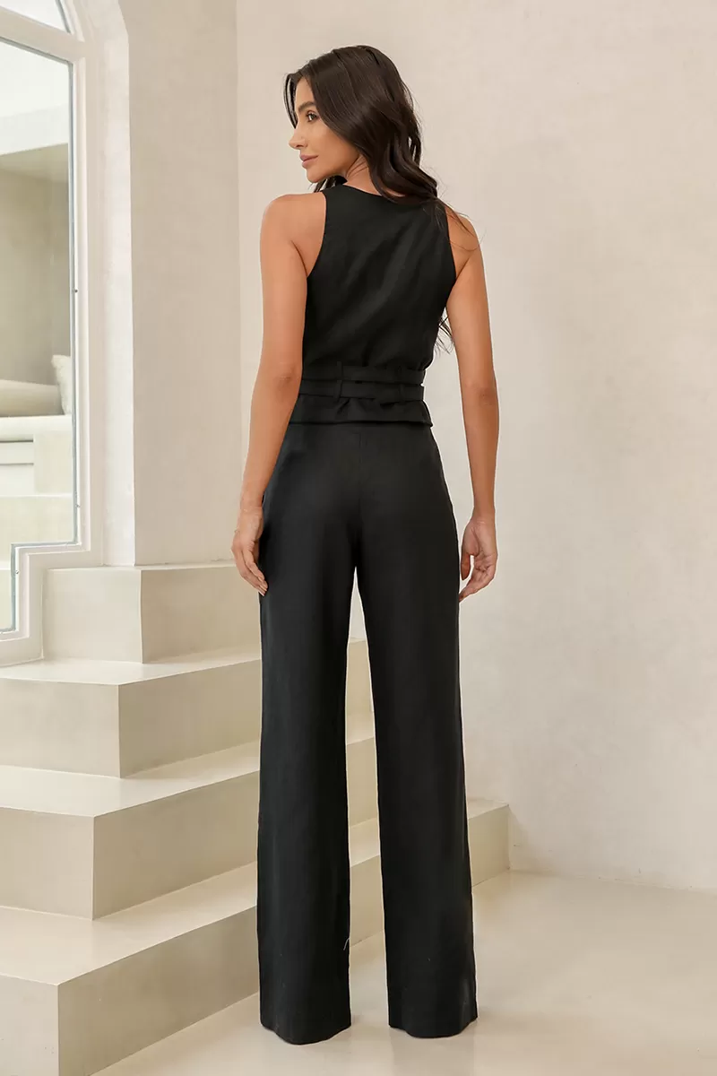 Dot Clothing - Gabriela Dot Clothing Set Black Linen - 2534PRETO Dot Clothing - Gabriela Dot Clothing Set Black Linen - 2534PRETO