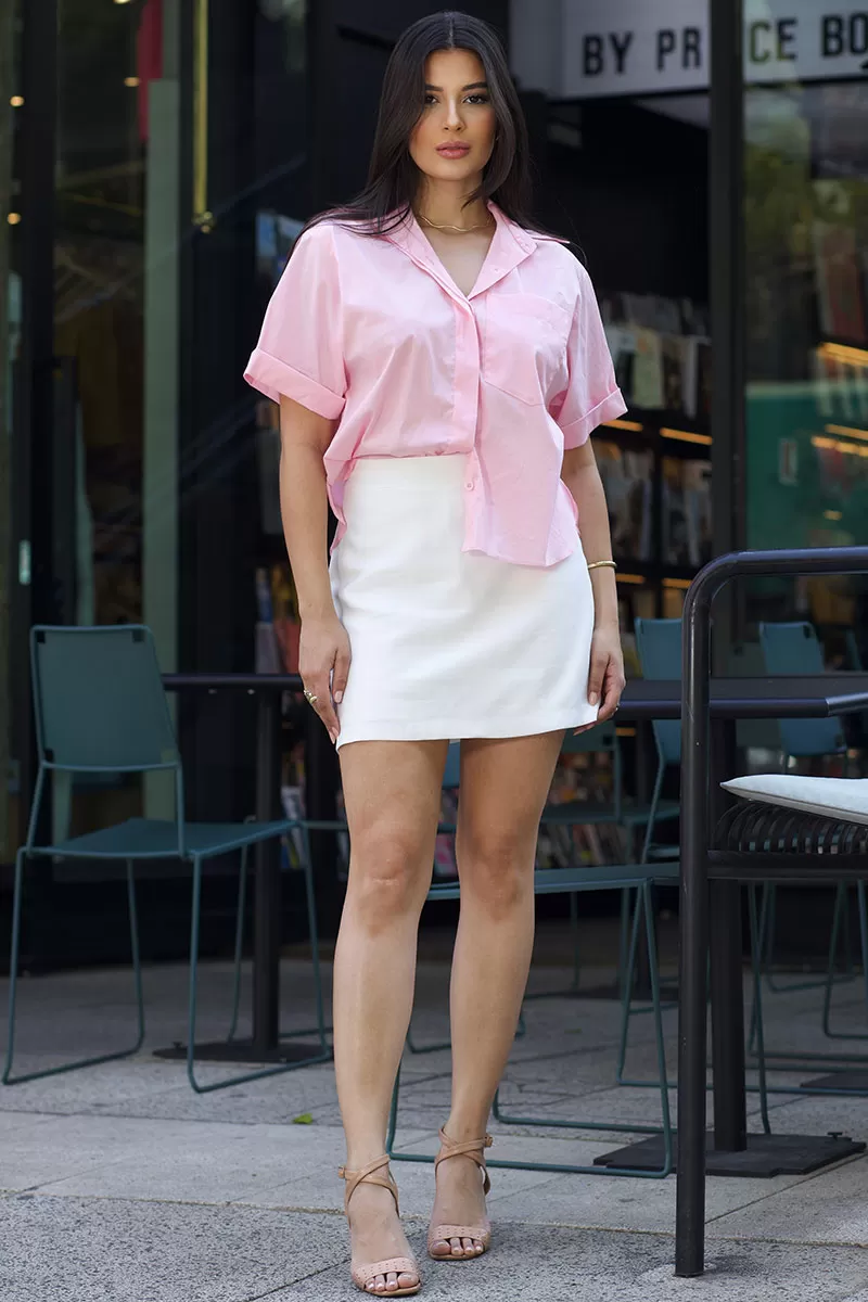 Miss Misses - Livia Short Sleeve Pink Shirt - 54368060 Miss Misses - Livia Short Sleeve Pink Shirt - 54368060