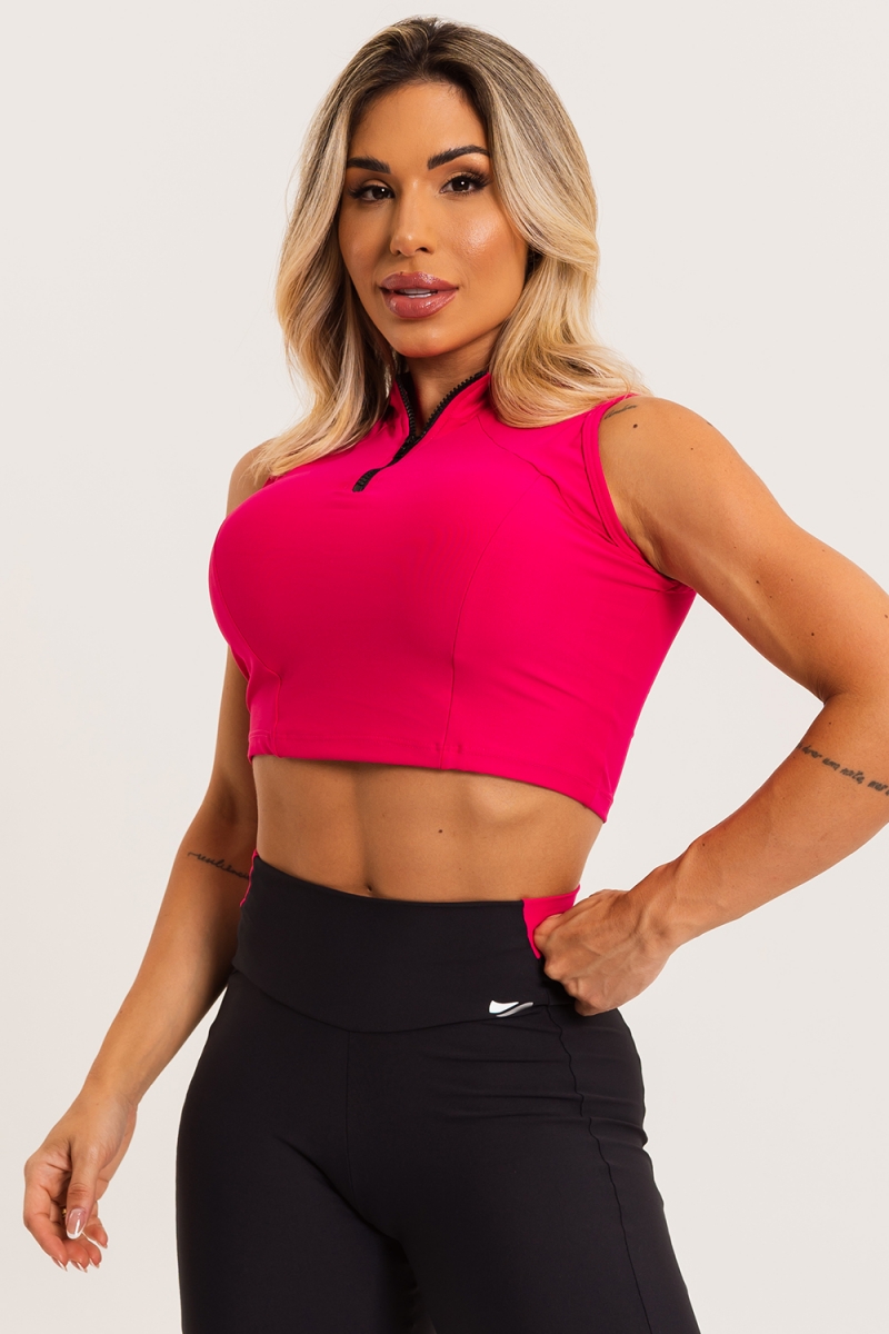ZNG - SILVERSTONE PINK CROPPED TOP - BLU274 ZNG - SILVERSTONE PINK CROPPED TOP - BLU274